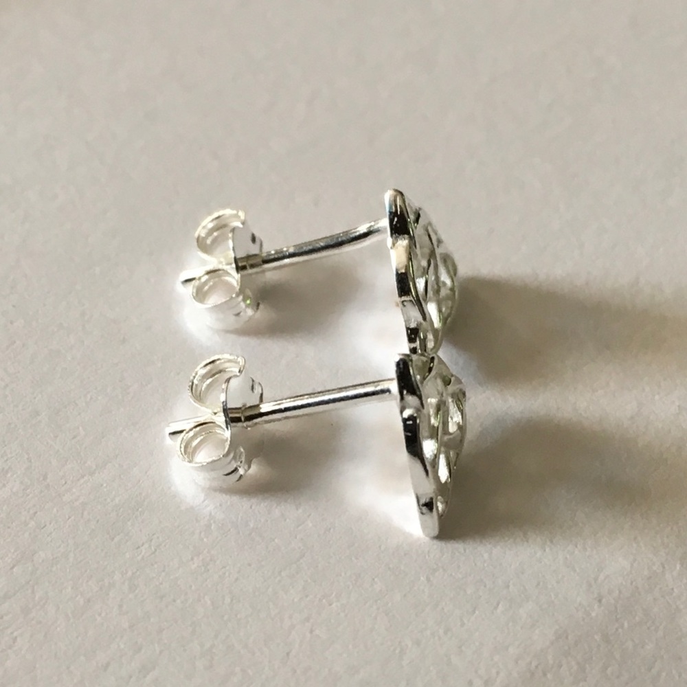 Sterling Silver Triquetra Charmed Earrings - Picture 5 of 5